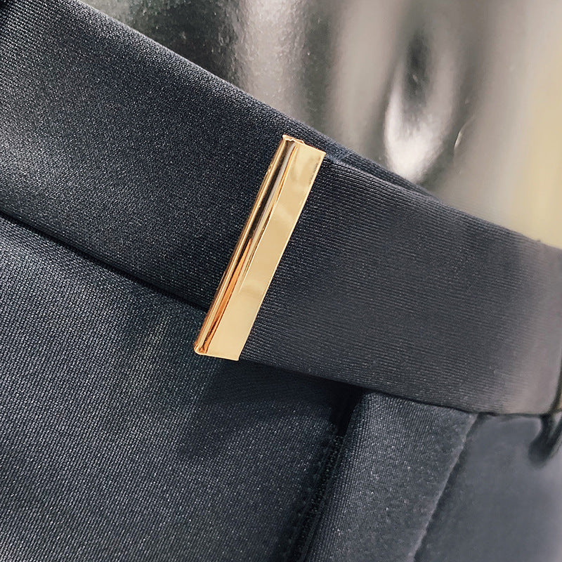 Spring Men Pants  Slim Fit Men Casual Ankle Length Pants Streetwear Men High Quality Black Gray Dress Suit Pant Man