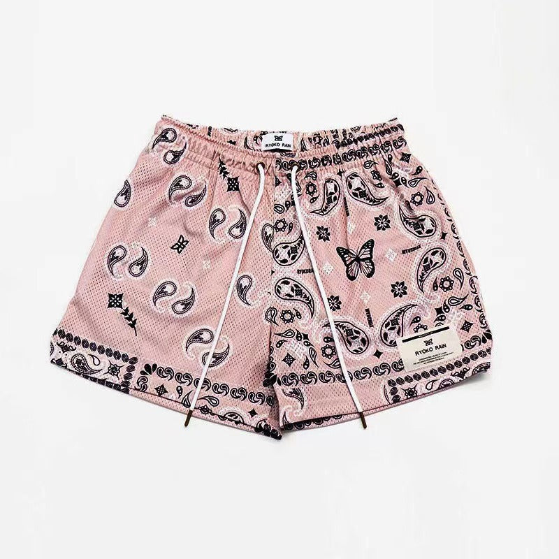 ML Patterned Basketball Shorts | Paisley American Basketball sports shorts trendy casual sports shorts