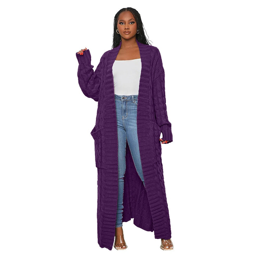 Casual Knit Long Sweater Cardigan Women