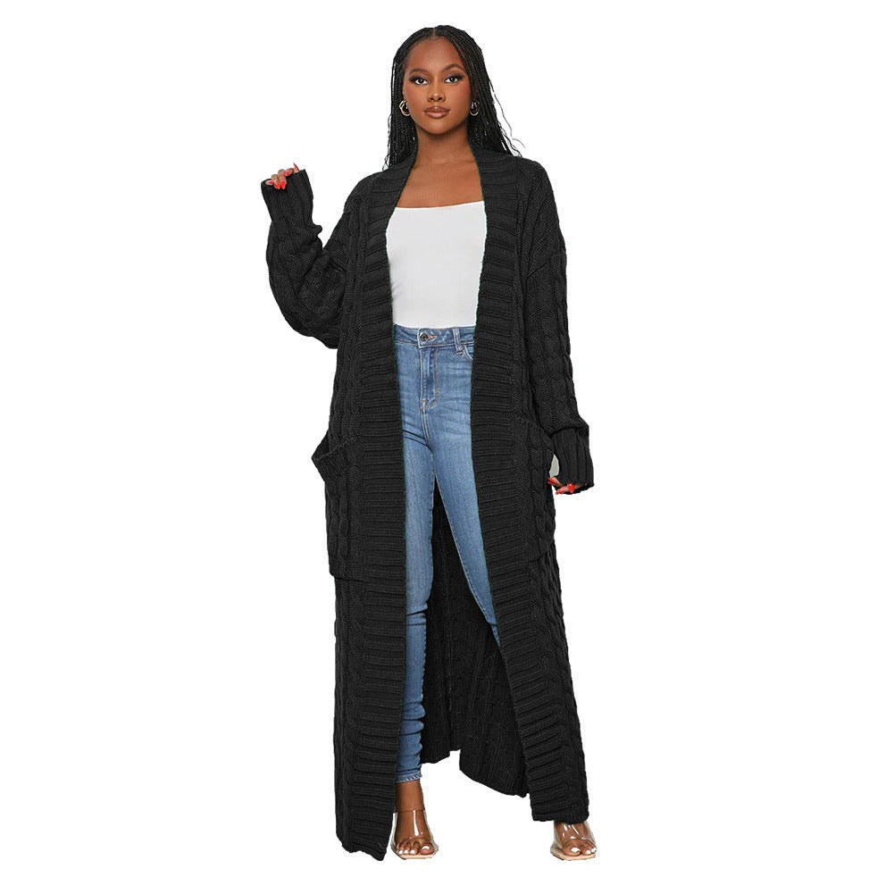 Casual Knit Long Sweater Cardigan Women