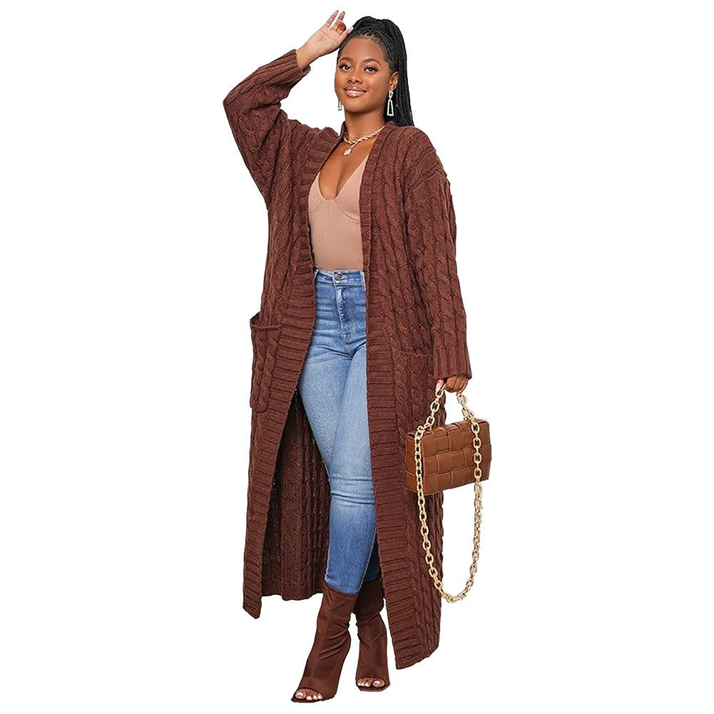 Casual Knit Long Sweater Cardigan Women