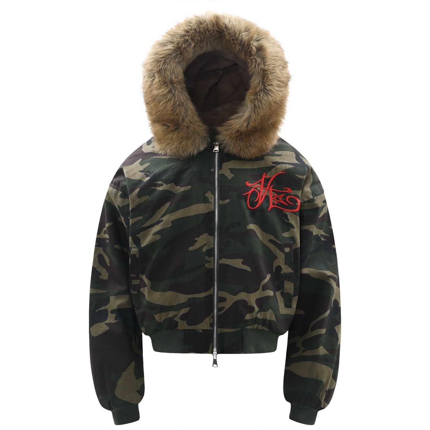 Street Style Camouflage Design Men's Loose Thick Winter Hooded Cotton Jacket