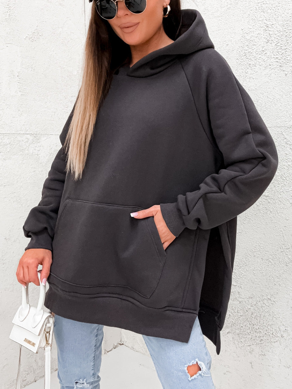 Fashion Luxury Hoodie Pocket style slit pullover hoodie