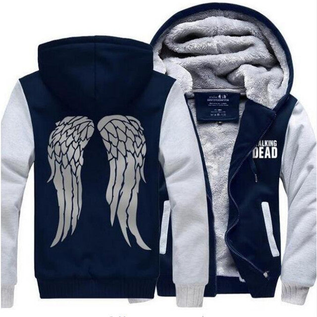 The Walking Dead Hoodie | Hooded Jacket| Hoodie Zombie Daryl Dixon | Halloween Hoodie|Wings Winter Sweatshirts