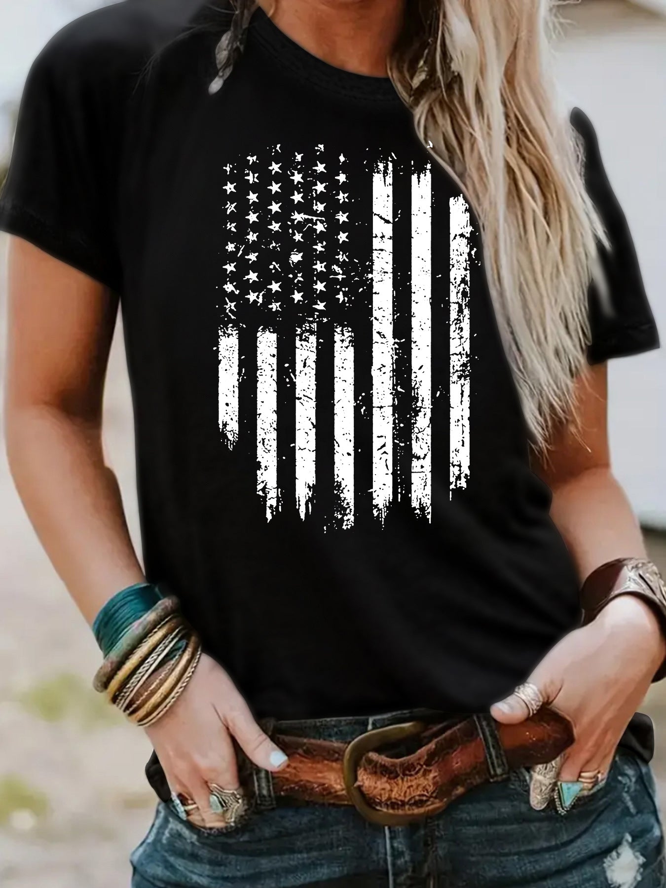 T-shirt  flag print Patriot Shirt