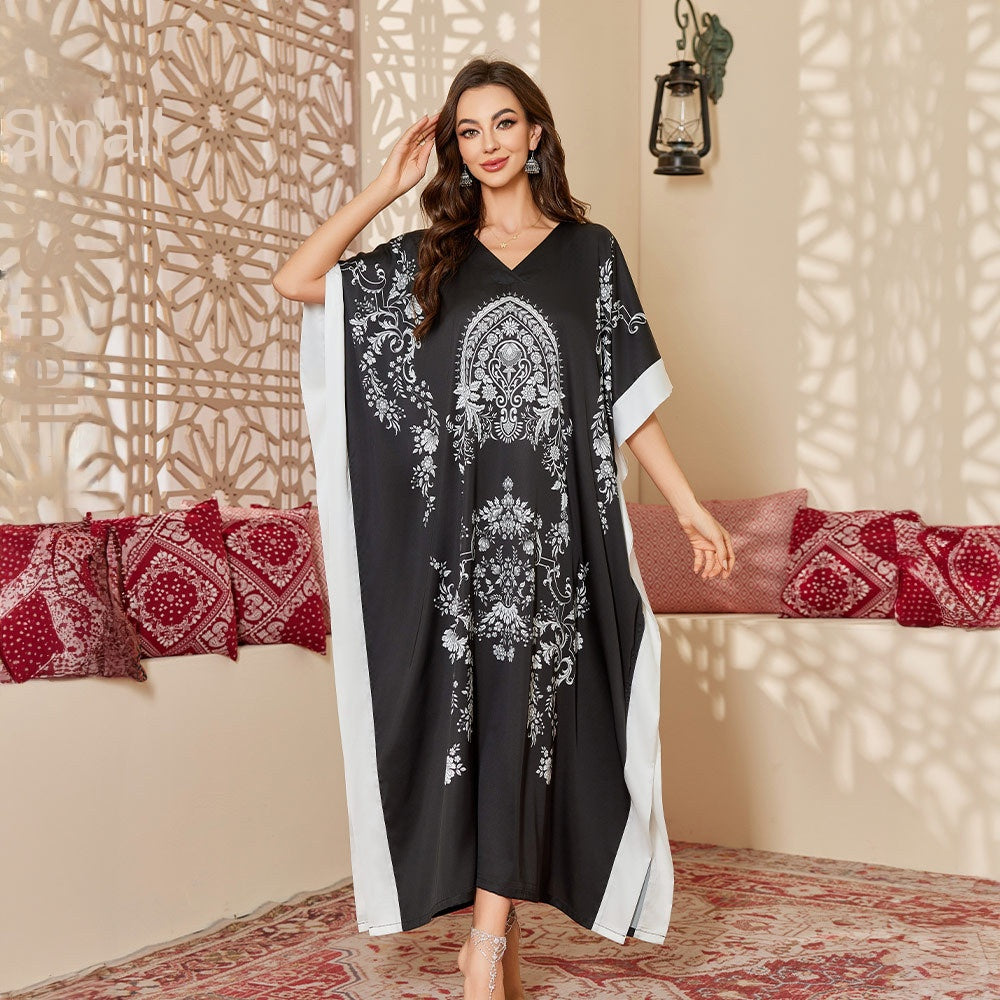 Exotic Comfortable  Style Moo Moo Printed Nightgown for Women Spring and Autumn Long Robe Elegant High-end Long Sleep Dress