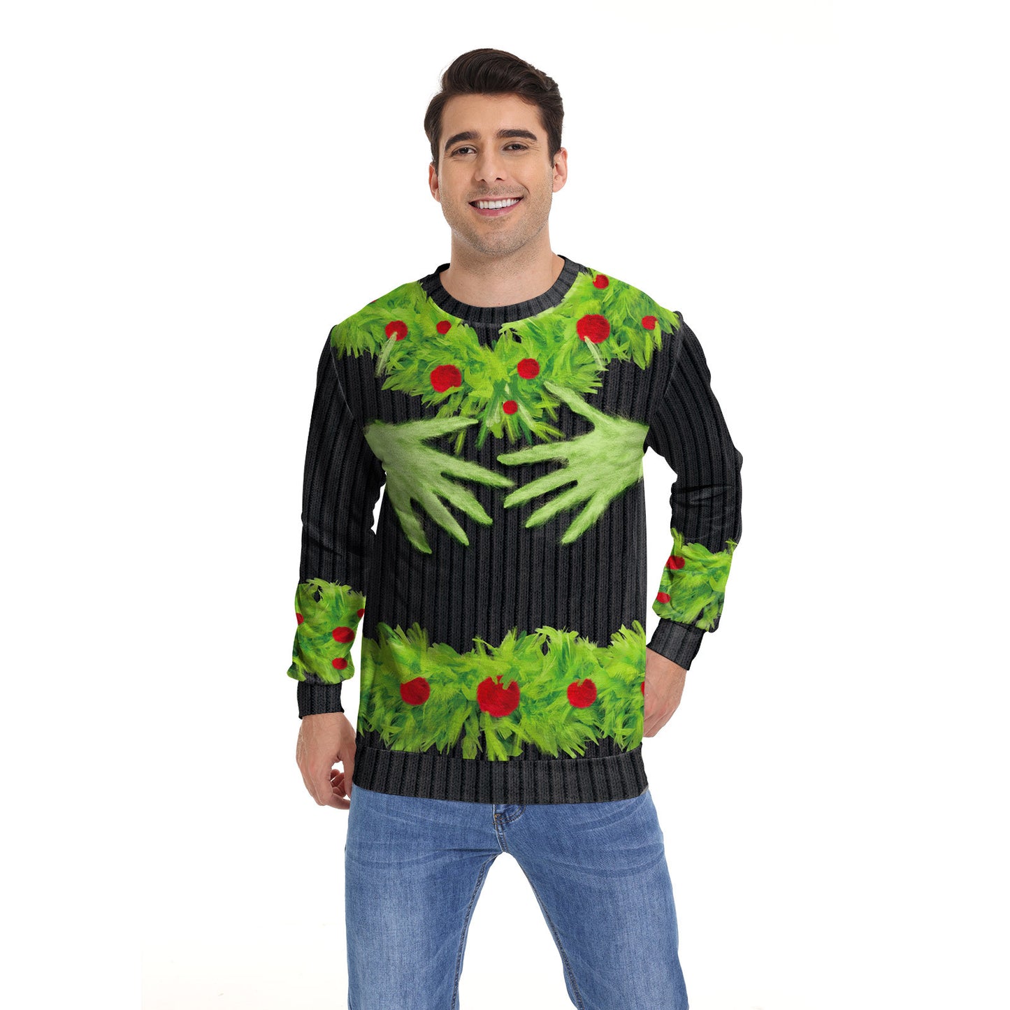 Ugly Sweater For Christmas Party Holiday Party Sweater reindeer round neck hoodie