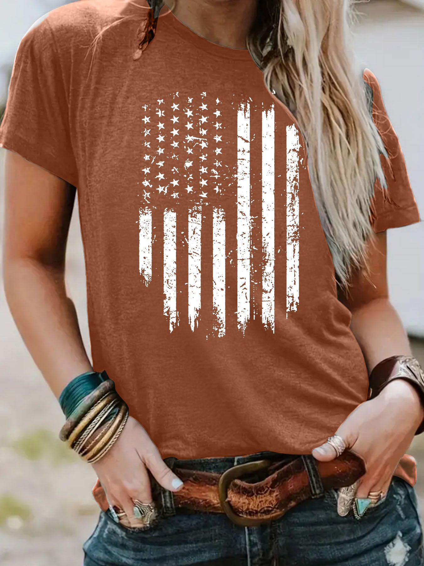 T-shirt  flag print Patriot Shirt