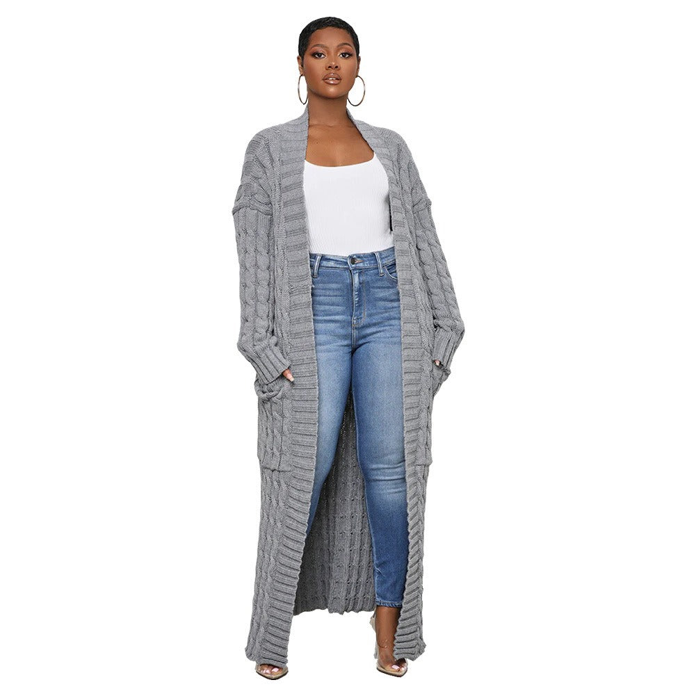 Casual Knit Long Sweater Cardigan Women