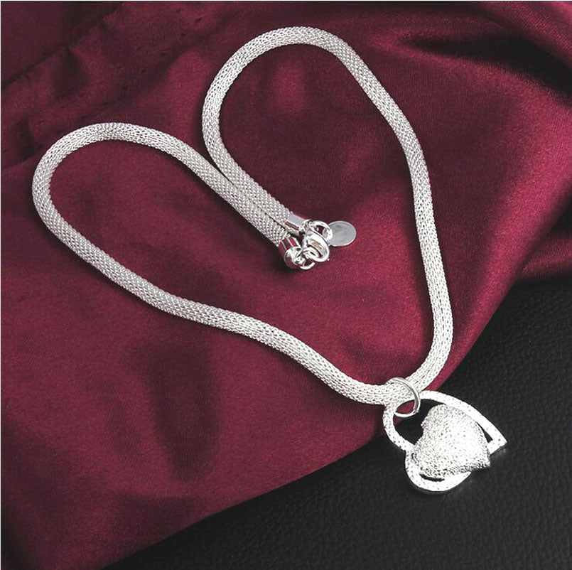 Sterling Silver Heart Necklace925 sterling silver | jewelry network heart heart pendant necklace girl women wedding wholesale jewelry