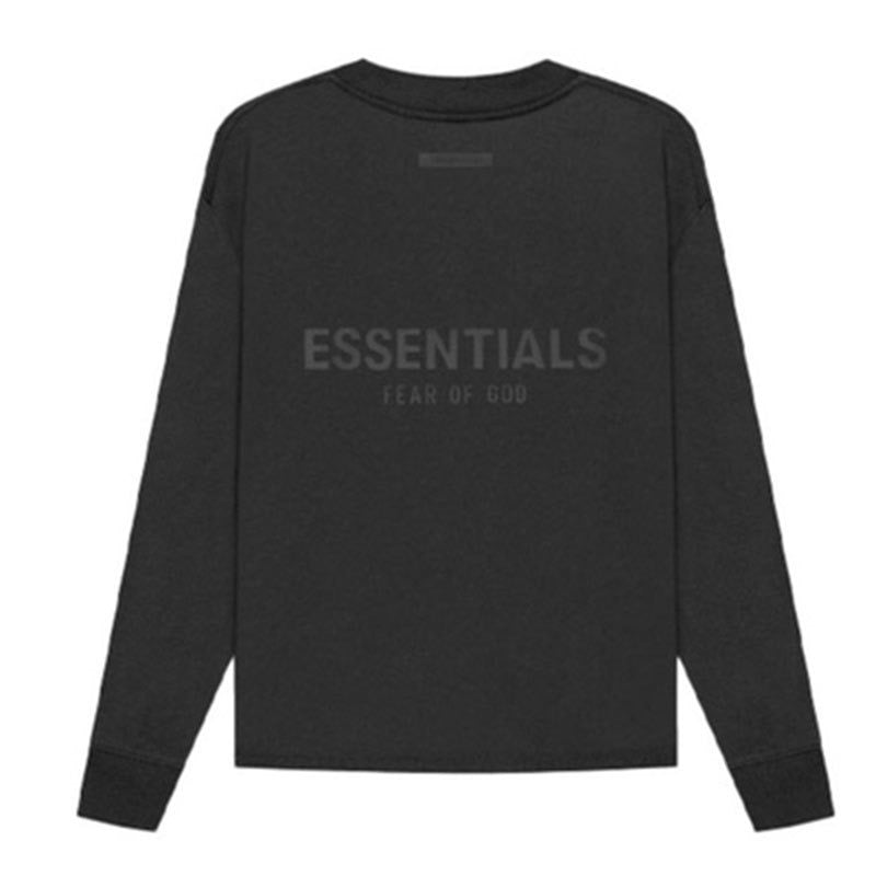 Essential Style Double Thread Essentials New Pressure Glue Long Sleeved Fog High Street Loose Casual Mens T Shirt