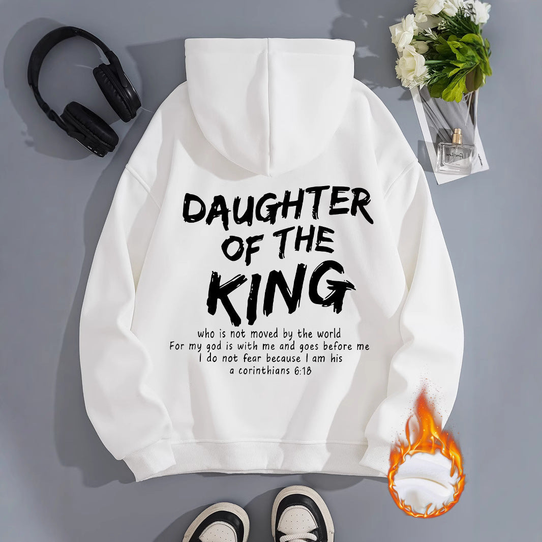 Daughter of the King Hoodie – Christian Women’s Fleece Sweatshirt | Faith-Based Kangaroo Pocket Hoodie | Inspirational Jesus Faith  Hoodie Daughter of the King Faith Based Kangaroo pocket hooded long sleeved fleece hoodie top