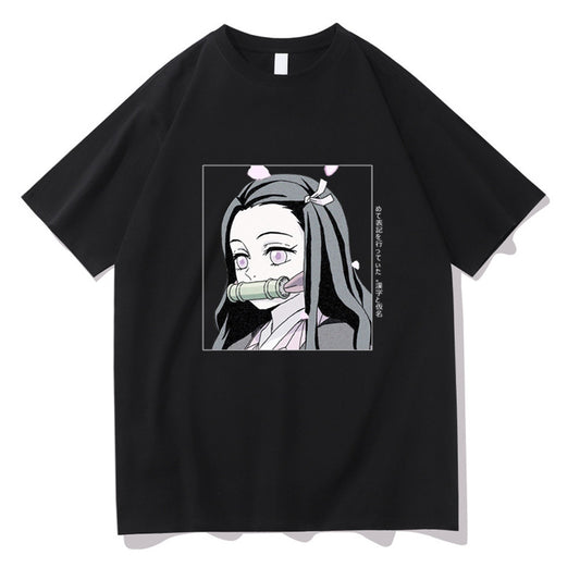 Demon Slayer Anime T-Shirt – Nezuko Print Short Sleeve Top for Men & Women, Japanese Streetwear Graphic Tee, Casual Cosplay Anime Shirt in Multiple Colors
Demon Slayer Anime Print Short Sleeve Top