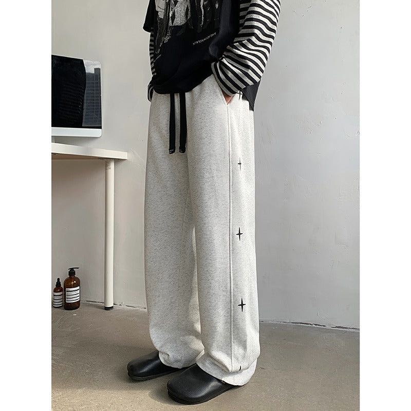 Unisex Star Printed Sweatpants – Casual Streetwear Joggers for Men and Women | Side star printed casual sweatpants for men and women