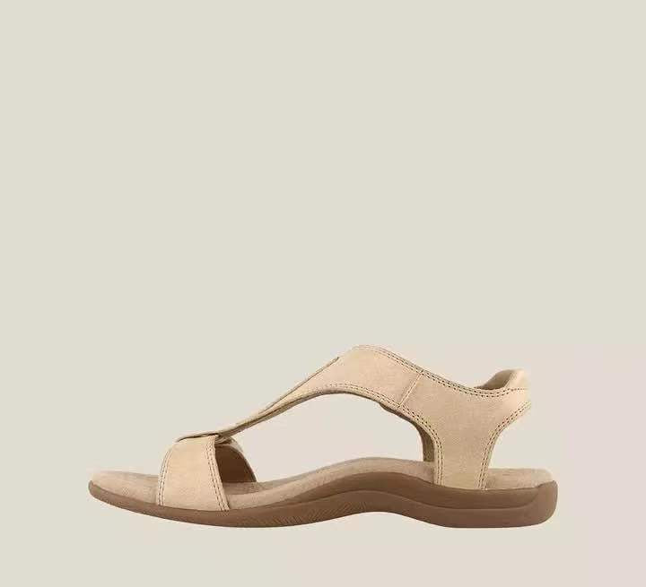 Flat bottomed arch massage Velcro one line casual beach sandals
