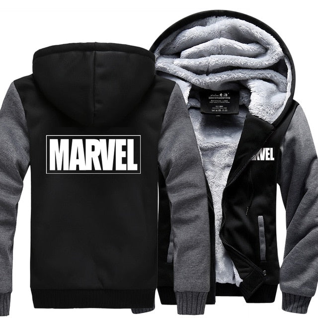 Trendy Zipper Hoodie, Captain America New Winter Jackets and Coats Marvel hoodie Hooded Thick Zipper Men Sweatshirts Free shipping MARVEL cosplay