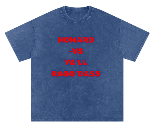 Howard University Shirt, Howard U, HU Bison Shirt Snow Washed Oversized Cotton T-Shirt | Ragg’Dass