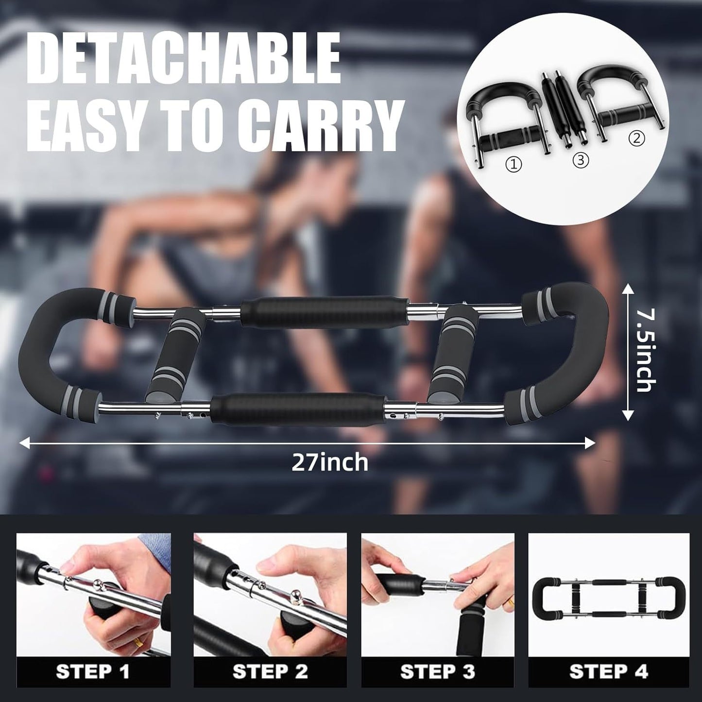 Adjustable Chest Workout Arm Trainer – Home Fitness Equipment for Chest Lift & Firming | Get Rid of Man Boobs, Sculpt Chest, Upper Body Strength Tool for Men & Women