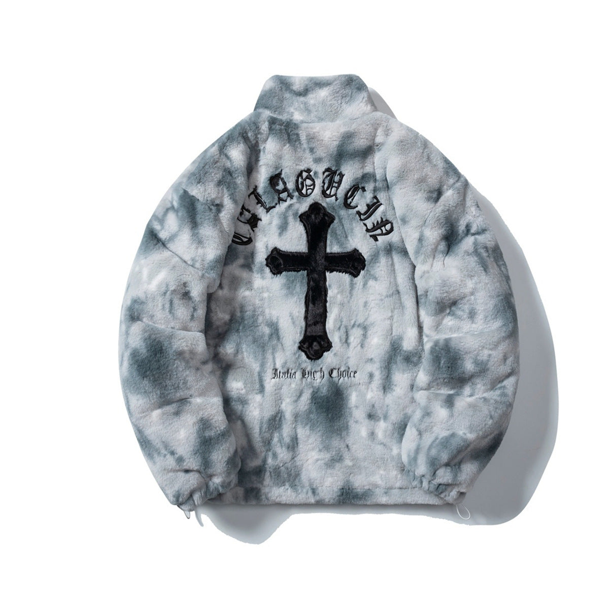 Cross Embroidered Faith Jacket – Premium Retro Christian Zip-Up Coat Cross Embroidered Cotton Coat Faith Based Christian Coat