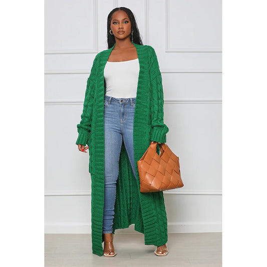 Casual Knit Long Sweater Cardigan Women