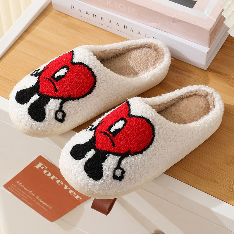 Valentine Slippers | Cotton slippers for women in winter,  anti slip, Mr. Mao slippers for men, couple cartoon warmth