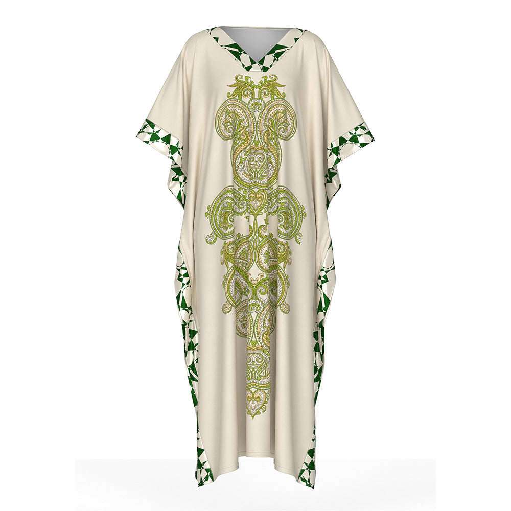 Exotic Comfortable  Style Moo Moo Printed Nightgown for Women Spring and Autumn Long Robe Elegant High-end Long Sleep Dress