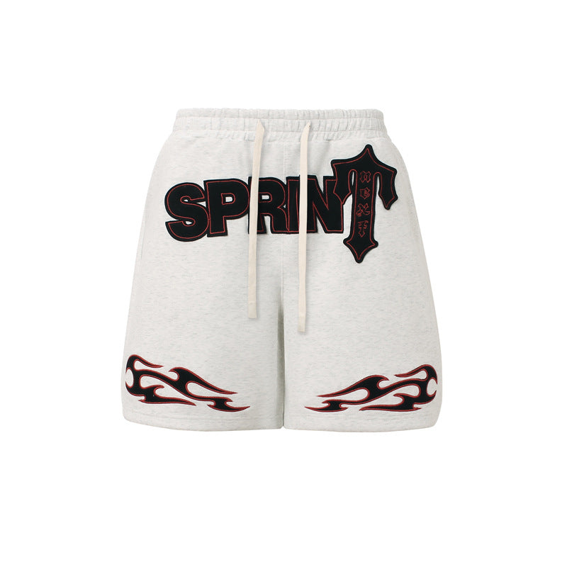 Sprint Basketball Shorts Letter Embroidery Athletic Shorts Unisex High Street Vibe Basketball Loose Five-Quarter Pants