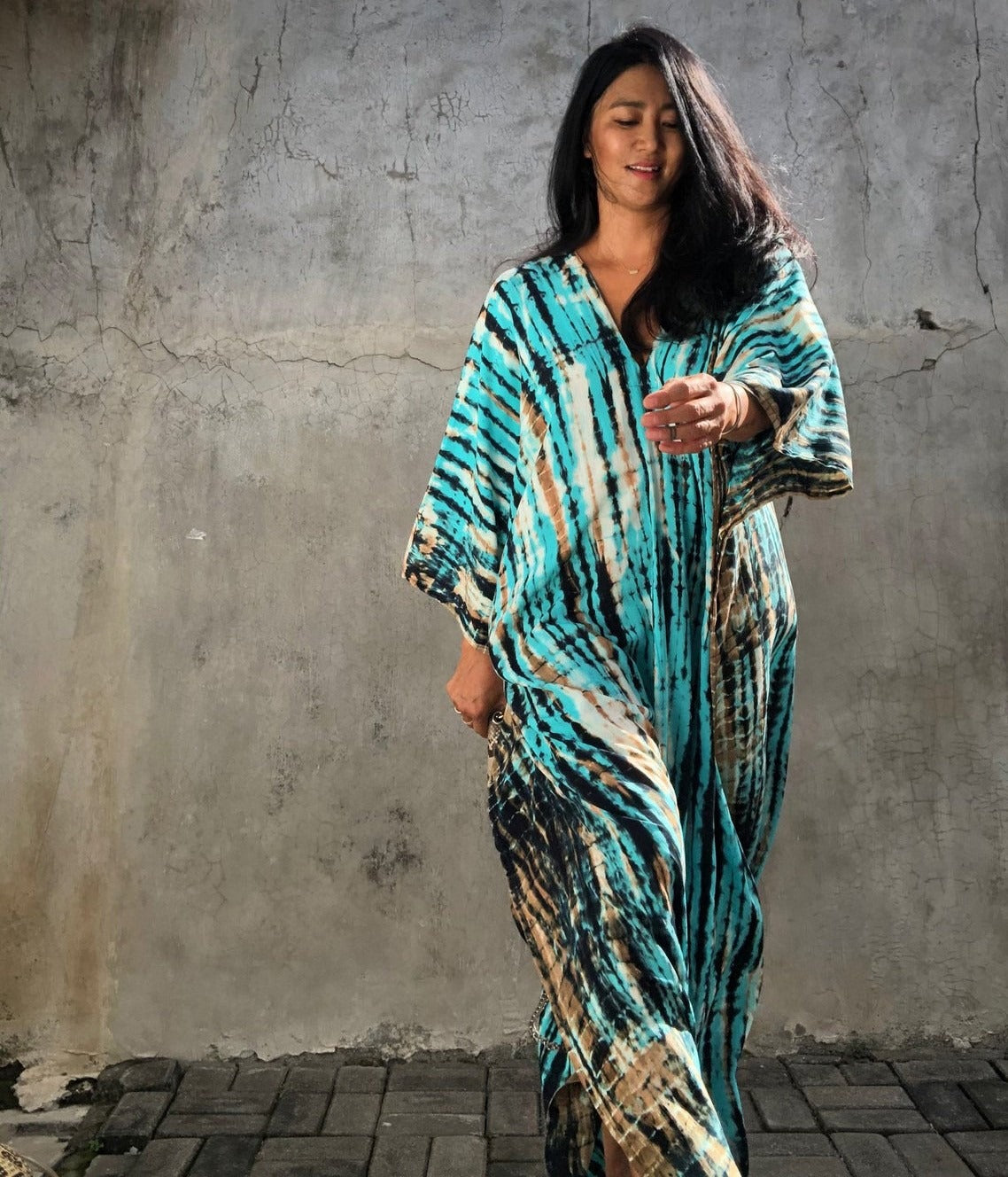 Mimi’s Mumu | Sexy MuMu House Dress Beach cover up halo dyed flower dress loose vacation beach robe