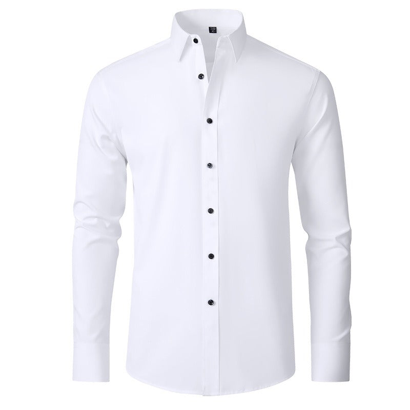 Top Omega Shirt | Stretch Iron Free Men's Long Sleeve Shirt Mercerized Vertical Sense European Men's Shirt