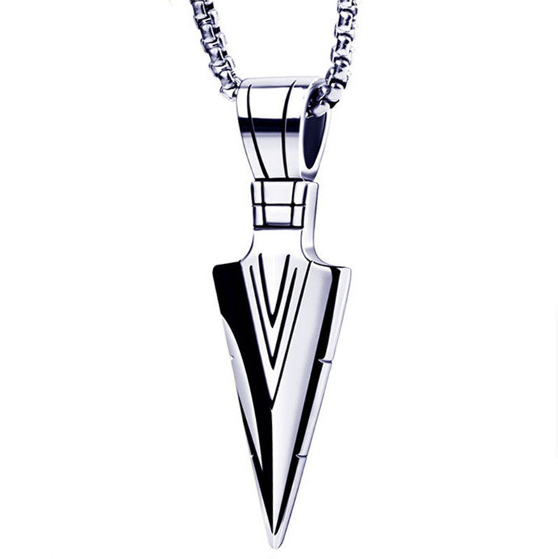 Korean Arrow Necklace | Stainless Steel Pendant Short Keel Chain Men's Retro Jewelry