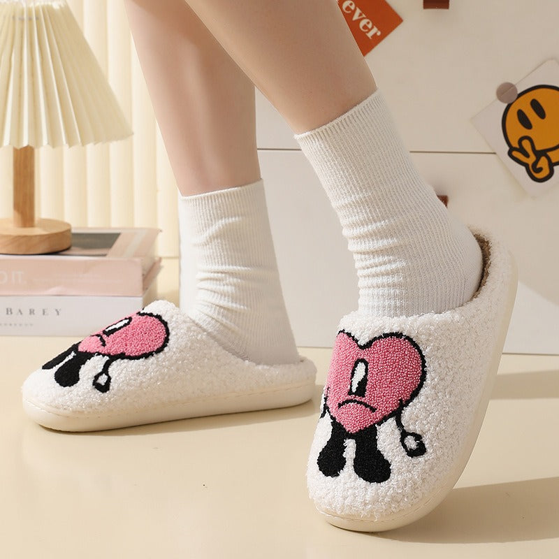 Valentine Slippers | Cotton slippers for women in winter,  anti slip, Mr. Mao slippers for men, couple cartoon warmth