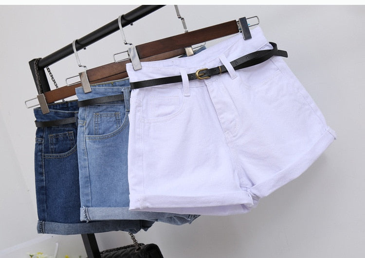 Classico High Waist Women Jeans Denim Shorts Pockets Casual Short Jeans Cotton Slim Feminine Clothing Shorts | High Waist Denim Shorts for Women – Casual Slim Fit Jean Shorts with Pockets