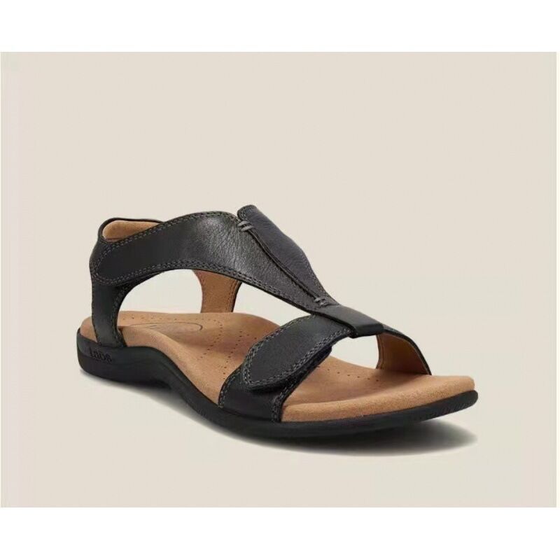 Flat bottomed arch massage Velcro one line casual beach sandals