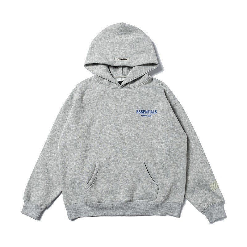 Trendy Letter Print Hoodie – Teenager Loose Fit Cotton Pullover Sweatshirt with Pockets, V-Neck Long Sleeve Casual High Street Style Hoodie for Spring & Autumn Crenshaw Hoodie