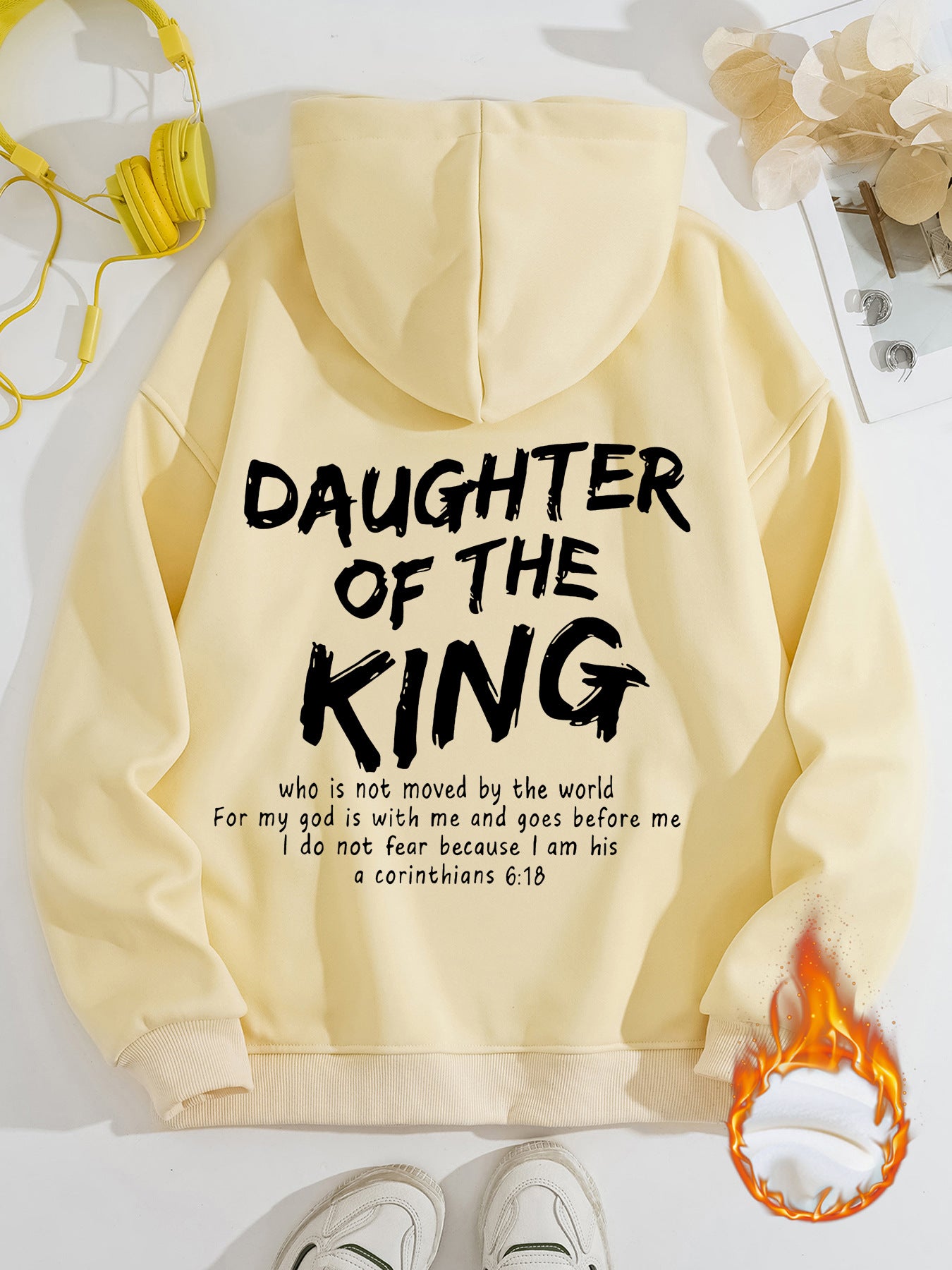 Daughter of the King Hoodie – Christian Women’s Fleece Sweatshirt | Faith-Based Kangaroo Pocket Hoodie | Inspirational Jesus Faith  Hoodie Daughter of the King Faith Based Kangaroo pocket hooded long sleeved fleece hoodie top