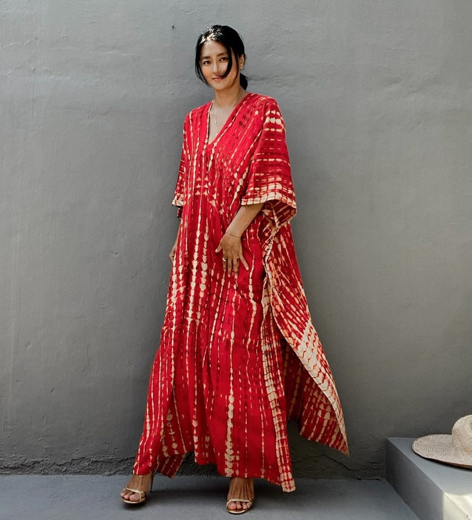 Mimi’s Mumu | Sexy MuMu House Dress Beach cover up halo dyed flower dress loose vacation beach robe