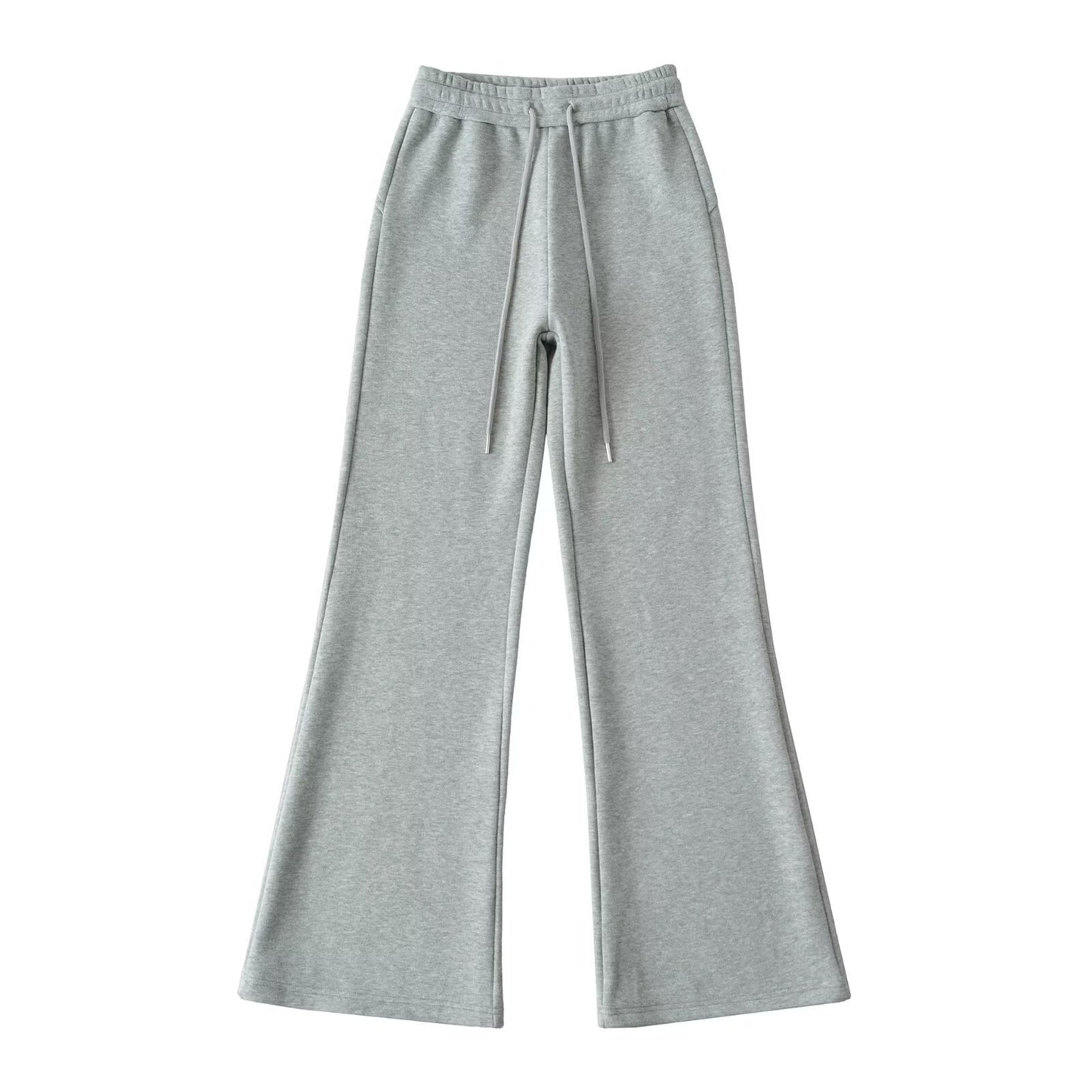 Wide Leg Sporty Warm-Up Pants for Women – Drawstring Elastic Waist Plush Pre-Game Basketball Pants | Commuter Style Flared Lounge Sweatpants