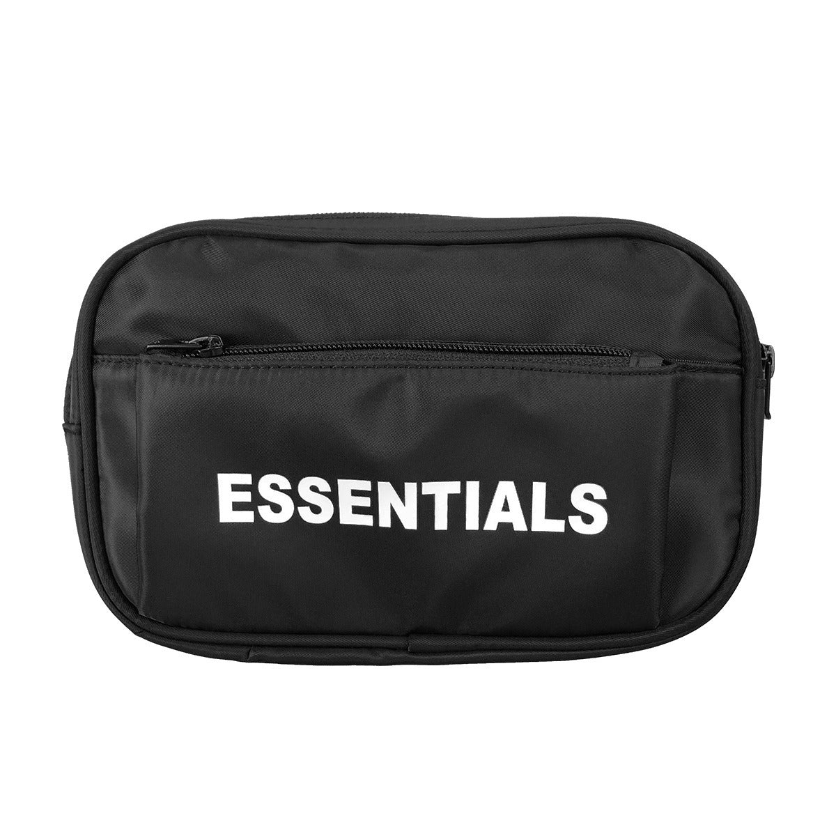 Essentials-Style Double Strap Crossbody Bag – Unisex Streetwear Chest & Waist Sling Bag | Black Minimalist Shoulder Bag | ESSENTIALS Double Stranded Crossbody Bag Small Bag Single Shoulder Bag Couple Casual Chest Waist Bag