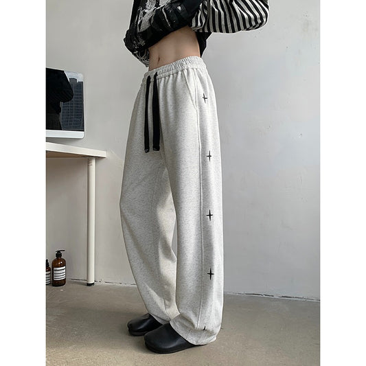 Unisex Star Printed Sweatpants – Casual Streetwear Joggers for Men and Women | Side star printed casual sweatpants for men and women