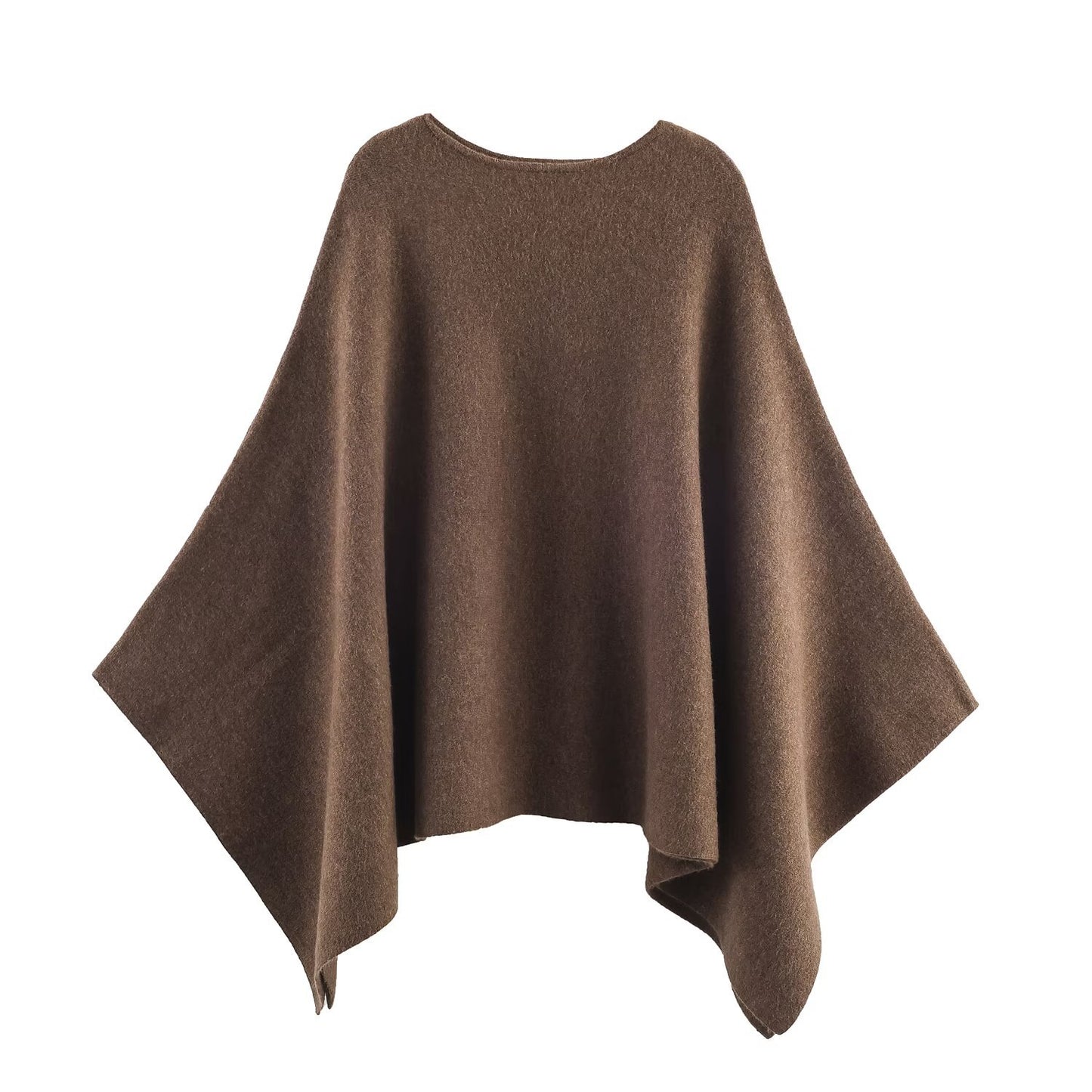 Women’s Oversized Knit Poncho Top – Long Sleeve Round Neck Cloak Sweater Shawl | Solid Color Fall Winter Cape Pullover | Modest Loose Fit Knitwear
Temperament Round Neck Cloak Long Sleeve Solid Color Knitted Shirt for Women