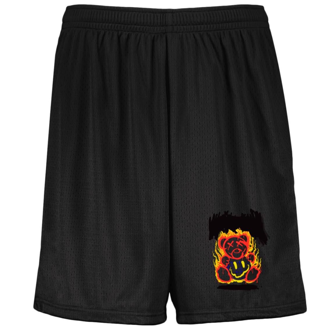 Fiery Bear Mighty Lifestyle Basketball Shorts Youth Moisture-Wicking Mesh Shorts, Kids basketball shorts, kids sports shorts