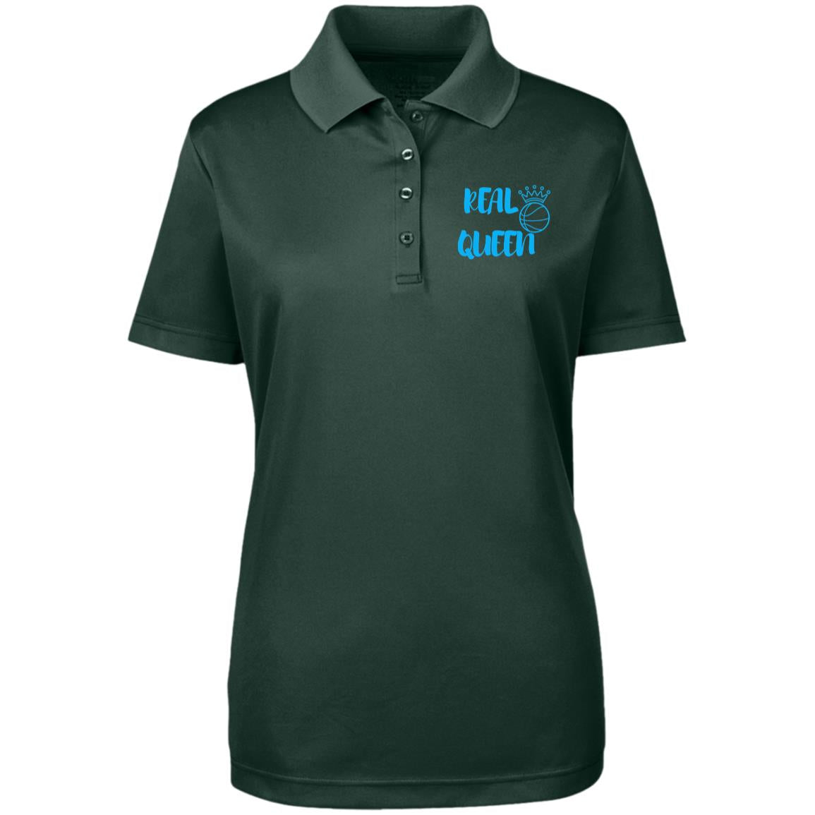 Real Queen Basketball Womens Origin Pique Polo Sports Polo; Coach Polo; Player Polo; Lady Baller