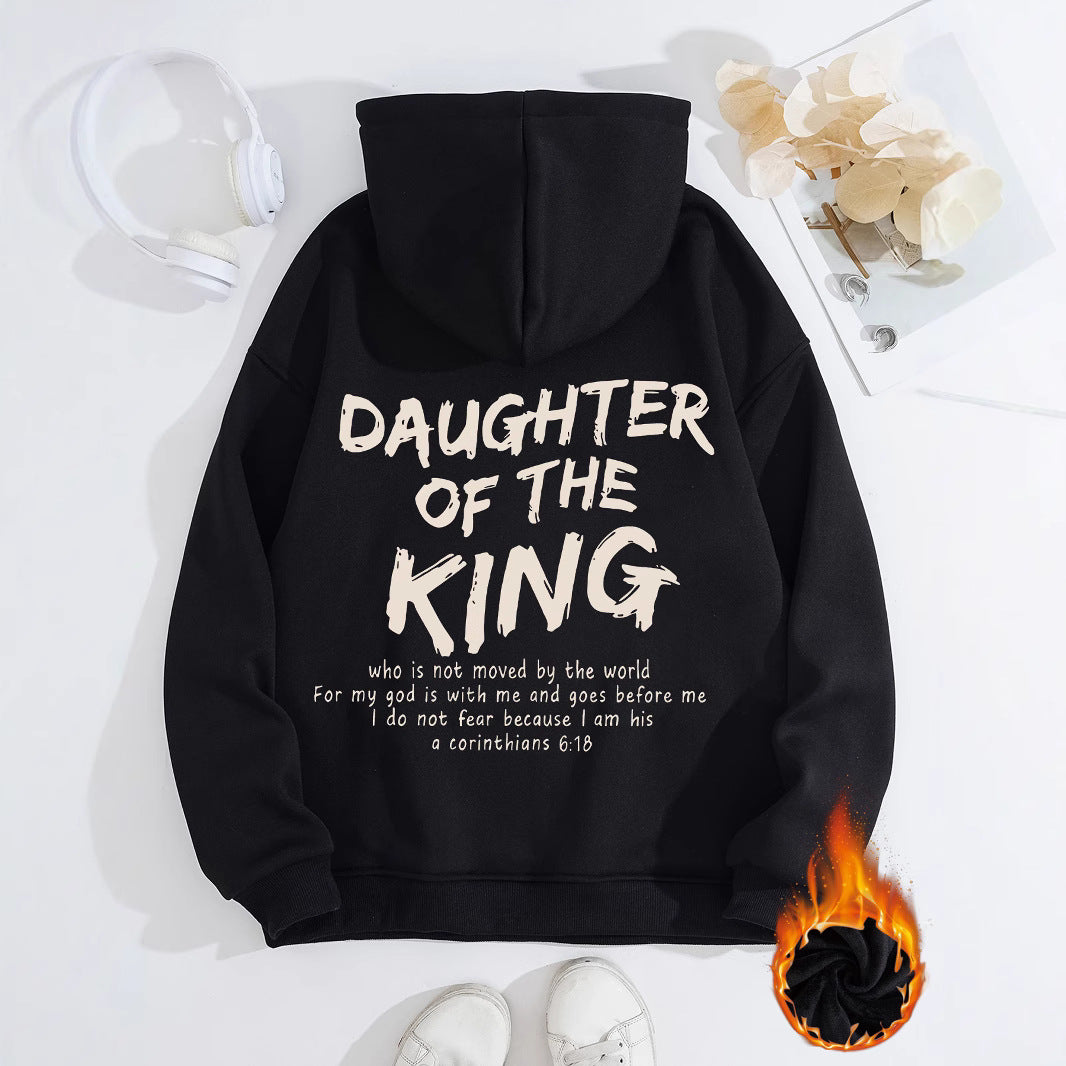 Daughter of the King Hoodie – Christian Women’s Fleece Sweatshirt | Faith-Based Kangaroo Pocket Hoodie | Inspirational Jesus Faith  Hoodie Daughter of the King Faith Based Kangaroo pocket hooded long sleeved fleece hoodie top