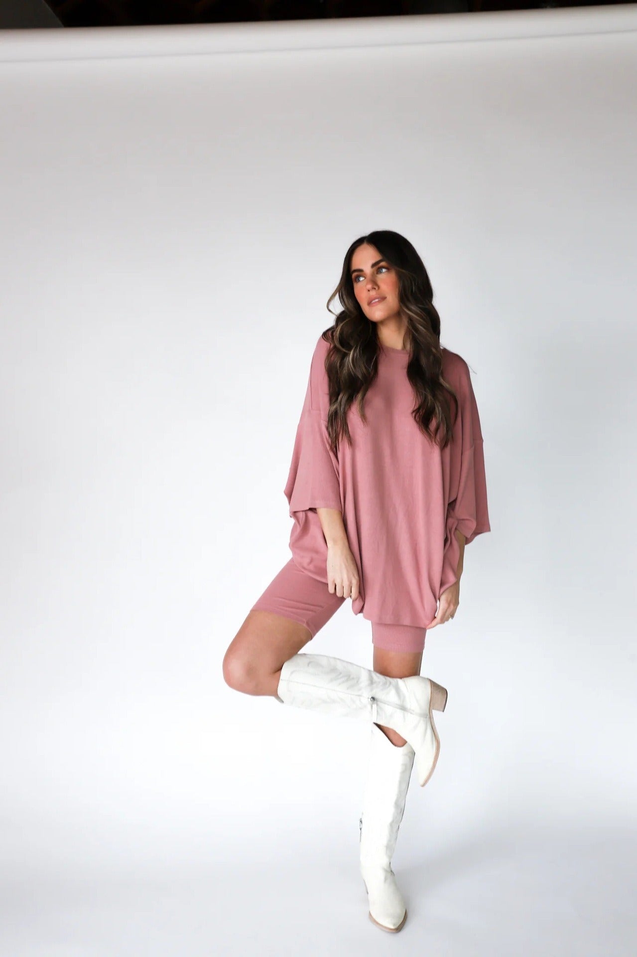 The Tegan Set | Solid color loose fitting T-shirt+tight shorts for women