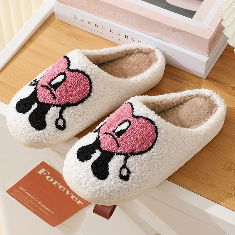 Valentine Slippers | Cotton slippers for women in winter,  anti slip, Mr. Mao slippers for men, couple cartoon warmth