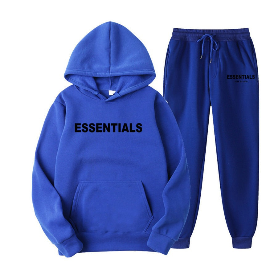 TikTok Viral Essentials-Style Hoodie Set – Oversized Streetwear Sweatsuit for Men & Women | High-Quality Pullover + Sweatpants Tracksuit ESSENTIALS couple suit sweatshirt men and women double line high street fashion brand autumn and winter two-piece suit