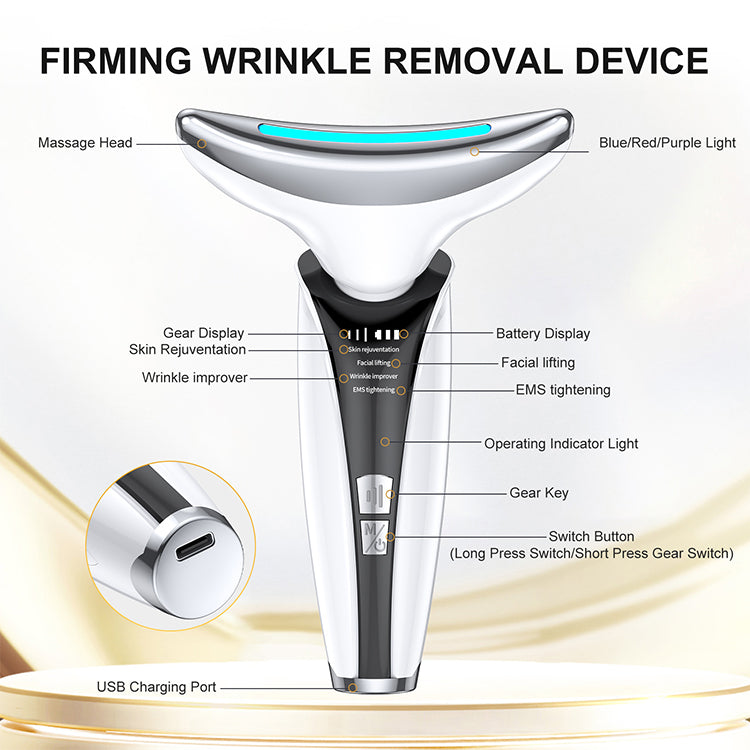 Youthful Wrinkle Reverse Live Skin Rejuvenation Tightening Anti-aging Face Neck Lifting Massager Led Photon Therapy Face And Neck Lifting Device