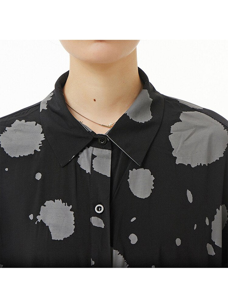 Autumn’s Eve New Style Original Loose Slim Women's Color Contrast Print Big Dress Autumn