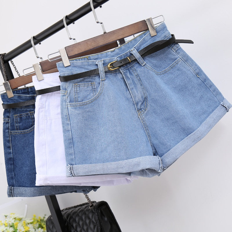 Classico High Waist Women Jeans Denim Shorts Pockets Casual Short Jeans Cotton Slim Feminine Clothing Shorts | High Waist Denim Shorts for Women – Casual Slim Fit Jean Shorts with Pockets