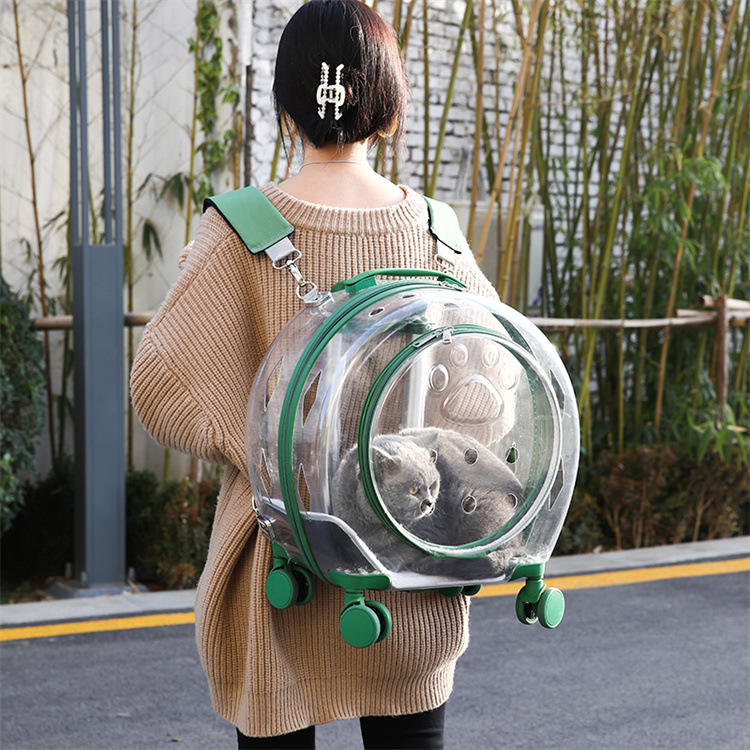 Trendy and Bougie Pet Transpo, Pet Trolley Case Transparent Cat Bag Multifunctional Cat Bubble Box Portable Space Capsule Dog Backpack